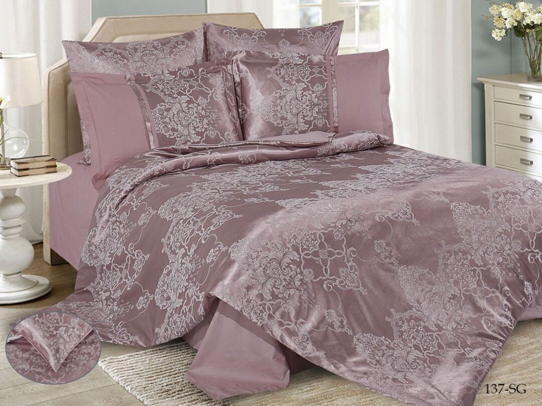КПБ евро сатин-жаккард Satin Jacquard SG Клео <SG-137>