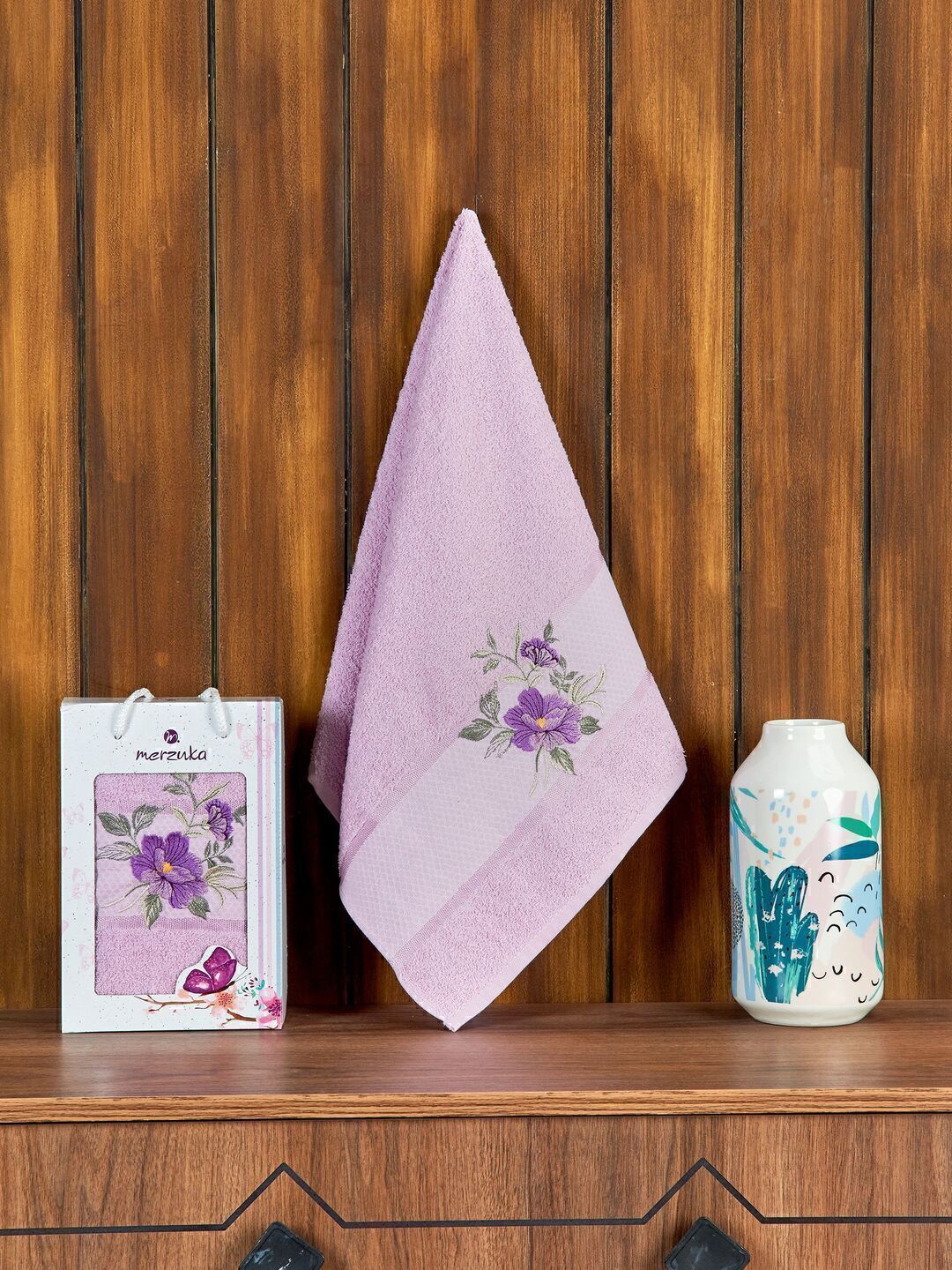 Набор полотенец махровых Dreams Flower Merzuka <1 предмет 50*90, сиреневый> (арт.10677, 10678)