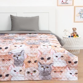 Покрывало детское ультрастеп Юниор, Happy cats<7475399 Happy cats, 145*210, 1,5 спальные>