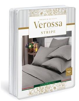 КПБ 1,5сп страйп-сатин (нав 70*70) Verossa Stripe <70010 Мокко>