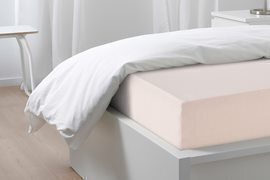 Простыня трикотажная 200*200*20 на резинке Экотекс Скидка 15%<200*200*20, чайная роза евро>